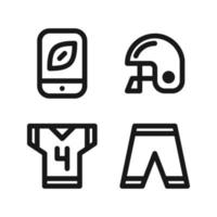 American Football icons set. Smartphone, helmet, jersey, pants. Perfect for website mobile app, app icons, presentation, illustration and any other projects vector