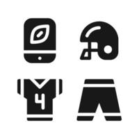 American Football icons set. Smartphone, helmet, jersey, pants. Perfect for website mobile app, app icons, presentation, illustration and any other projects vector