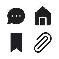 User Interface icons set. speech bubble, home, bookmark, clip. Perfect for website mobile app, app icons, presentation, illustration and any other projects vector