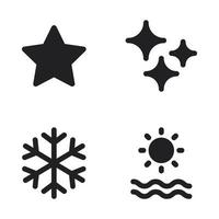 clima íconos colocar. estrella, luz, copo de nieve, amanecer. Perfecto para sitio web móvil aplicación, aplicación iconos, presentación, ilustración y ninguna otro proyectos vector
