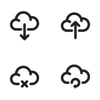 Weather icons set. cloud download, upload, cancel, refresh. Perfect for website mobile app, app icons, presentation, illustration and any other projects