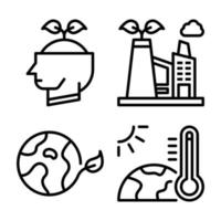 Ecology icons set. think green, eco factory, earth, global warming. Perfect for website mobile app, app icons, presentation, illustration and any other projects vector