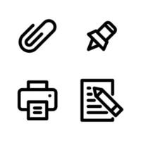 Back To School icons set. Clip, marker, printer, document. Perfect for website mobile app, app icons, presentation, illustration and any other projects vector