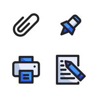 Back To School icons set. Clip, marker, printer, document. Perfect for website mobile app, app icons, presentation, illustration and any other projects vector