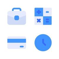 Business Management. Briefcase, calculator, credit card, time. Perfect for website mobile app, app icons, presentation, illustration and any other projects Free Vector