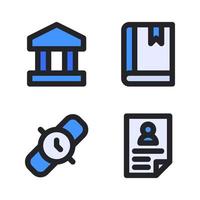 Business Management. bank, book, wristwatch, cv. Perfect for website mobile app, app icons, presentation, illustration and any other projects Free Vector