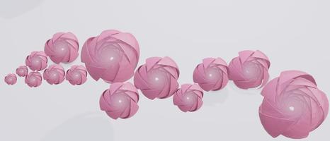 3d paper rose flowers - abstract background. Stock illustration. photo