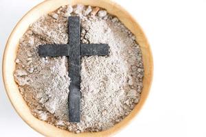 Ashes are prepared for Christian festival of apostles. dust symbol of religion, sacrifice, redemption, Jesus Christ, ash wednesday, lent, Good Friday, Easter with Church is devoted to fasting photo