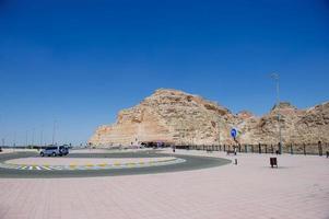 Al Ain Jabal Hafeet Mountain Landscape Views of Al Ain with Blue Sky Background photo