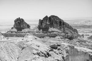 Al Ain Jabal Hafeet Mountain Landscape Views of Al Ain with Blue Sky Background photo