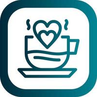 diseño de icono de vector de café de corazón