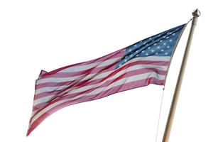 Estados Unidos americano bandera aislado en blanco antecedentes foto