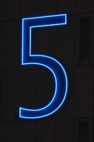 neon number 5 photo