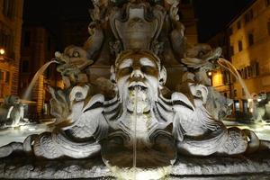 Rome Pantheon fountain night view photo