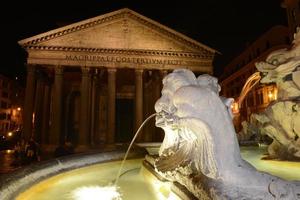 Rome Pantheon fountain night view photo