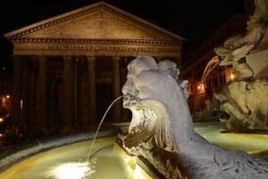 Rome Pantheon fountain night view photo