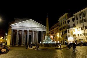 Rome Pantheon fountain night view photo