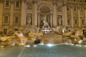 Rome Fountain di trevi night view photo