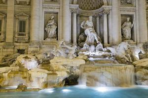 Rome Fountain di trevi night view photo