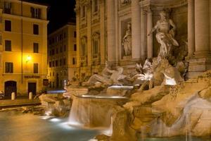 Rome Fountain di trevi night view photo