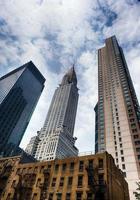 chrysler building new york on cloudy day photo