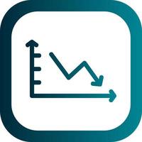 Declining Line Graph Vector Icon Design