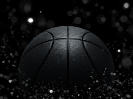 Basketball on black background with abstract lights photo