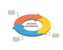 cronograma flecha circulo gráfico modelo para infografía para presentación para 3 elemento vector