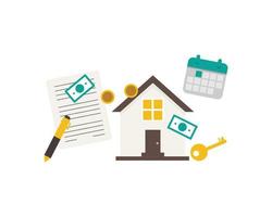 Mortgage Agreement between borrower and lender or housing loan agreement with the bank vector