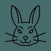 Hare rabbit head logo, linear icon. editable stroke vector