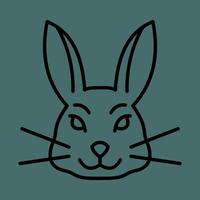 Hare rabbit head logo, linear icon. editable stroke vector