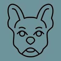 Bulldog, dog muzzle logo, linear icon. editable stroke vector
