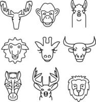 Simple Set Fauna Vector line Icons