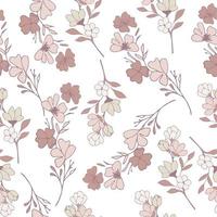 Seamless pattern with hand-drawn flowers. vector illustration