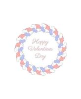 Circular floral frame with a text Happy Valentines day vector
