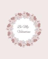 Floral circular frame with lettering vector