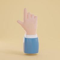 3d render of hand with thumbs up gesture isolated on yellow background. photo