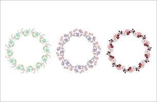 Circular floral frame set with a place for your text vector