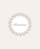 Invitation floral card with flowers and text vector