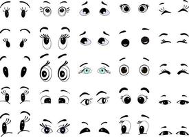 Set of doodle cartoon eyes vector