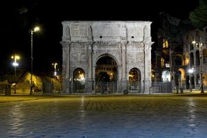 Arch of Constantine Colosseum Rome night View photo