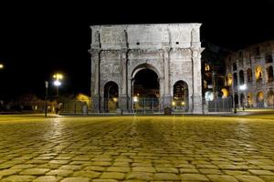 Arch of Constantine Colosseum Rome night View photo