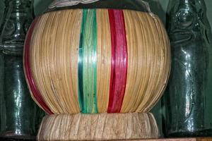 weaved straw pattern background photo