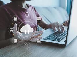digital cloud backup big database online storage access rights use safety photo