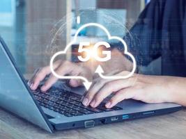 5G technology internet network Fast wireless network connection, safe to use. photo