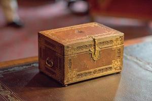 ancient secret casket on a desk photo