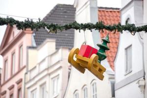 Christmas decoration in Huxstrasse Lubeck North Germany street photo