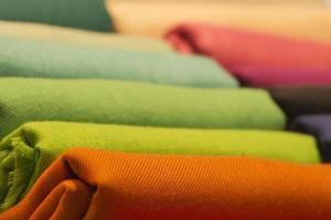 Different colors silk fabric photo