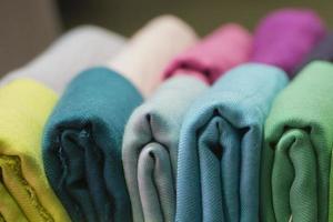 Various different colors silk fabric cloth photo