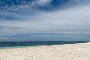 White Sand Beach in Turquoise Tropical Polynesian Paradise Palm photo